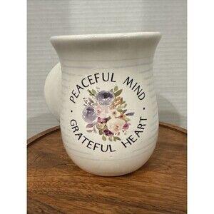 Cozy Cup- Peaceful Mind Grateful Heart 20 oz. Stoneware Nice Hand Hold